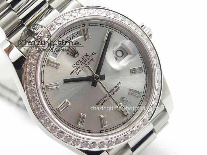 Bracelet 40mm SS ETA2836 On Diamond Silver Bezel Edition BP Dial Maker Day SS Best Date 0522